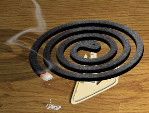 點(diǎn)盤蚊香等于連抽6包煙 熏半小時濕紙巾變黃
