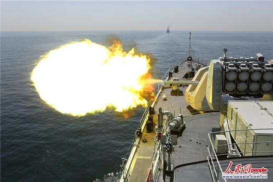 原文配圖：艦炮射擊靶標(biāo)。