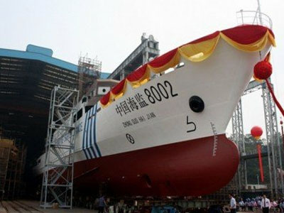 資料圖：新入列的“中國海監(jiān)8002”船。
