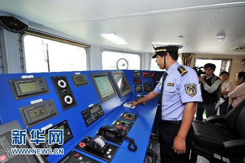 資料圖：中國海監(jiān)系統(tǒng)里設(shè)計(jì)速度最快的執(zhí)法公務(wù)船“中國海監(jiān)75”船。